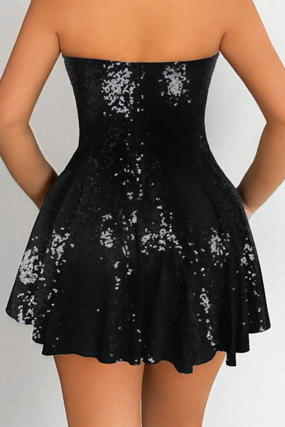 Strapless Slim Fit Sequin Dress for Party Nights Lavish Daily