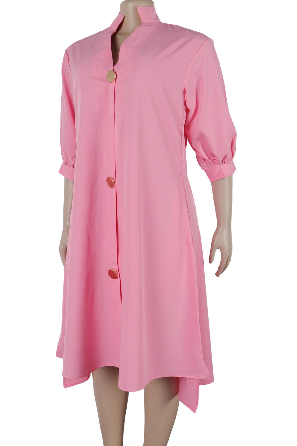 High-Low Lantern Sleeve Asymmetric Midi Dress Lavish Daily