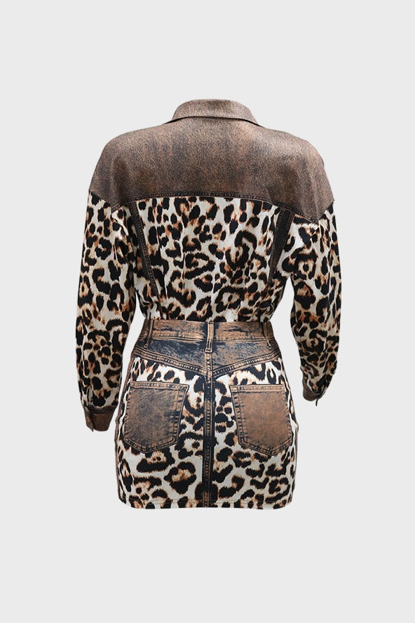 Chain of Leopard Animal Print Skirt Set Lavish Daily