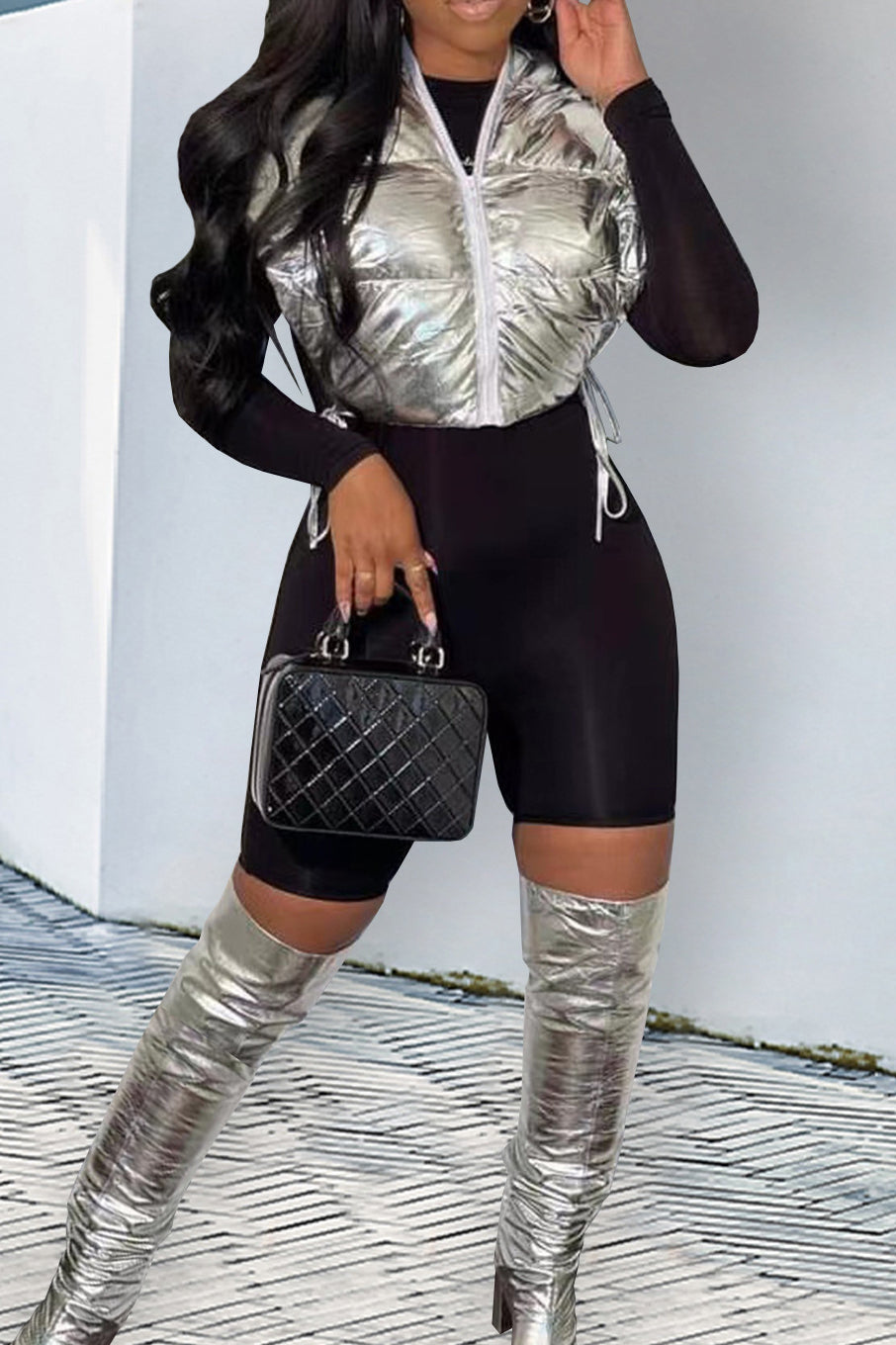 Sleeveless Hooded Puffer Coat Vest Lavish Daily