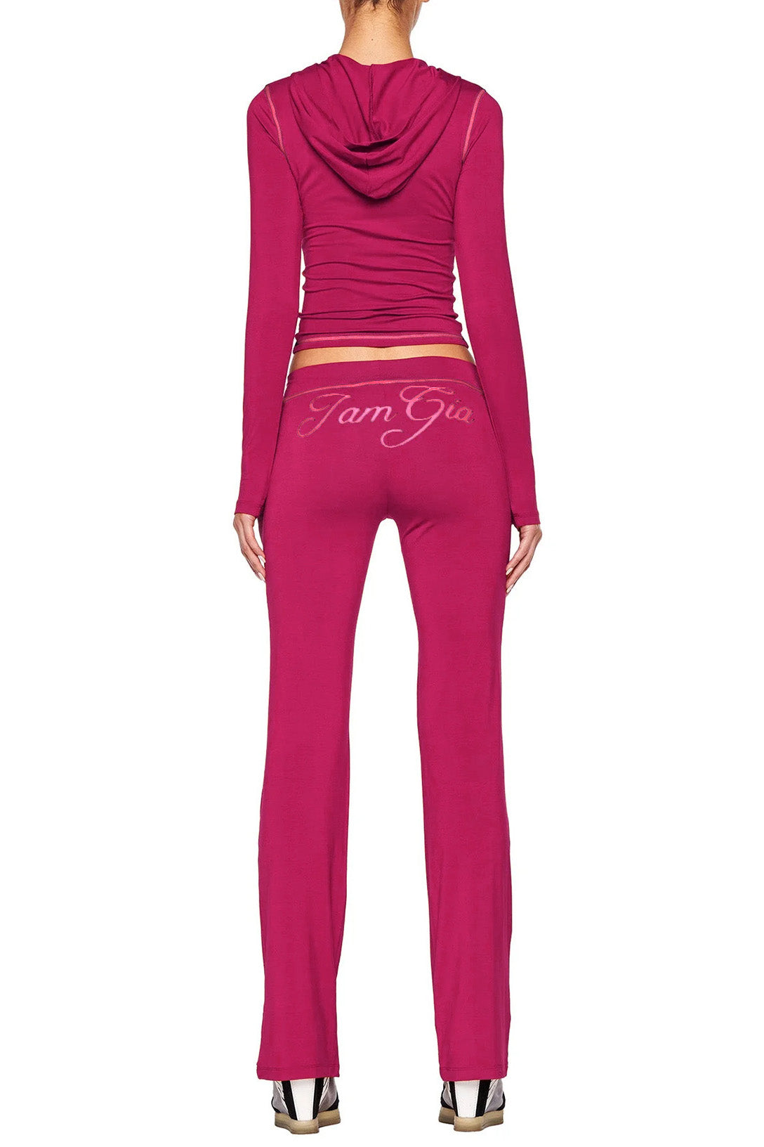 Printed Thumbhole Hoodie & Flare Set Lavish Daily