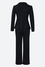 Lapel Blazer & Pants Set Lavish Daily