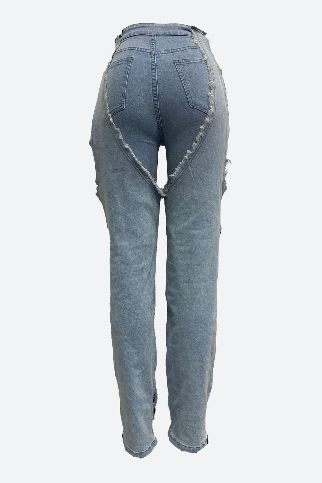 Thigh High Double Denim Jeans Lavish Daily