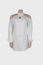 Solid Cold-Shoulder Dress Lavish Daily