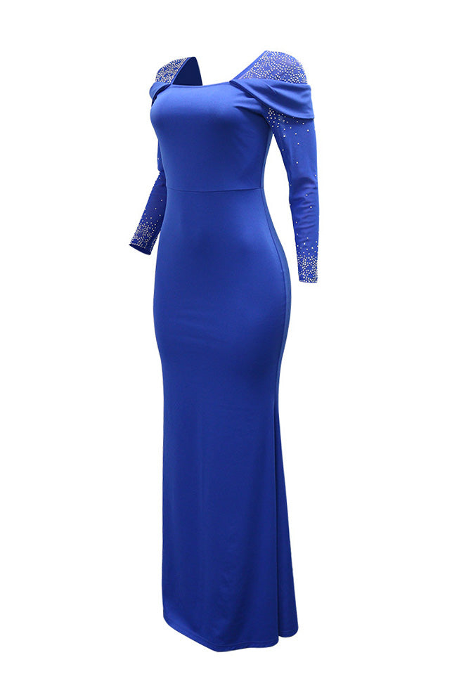 Square Neck Long Sleeve Bodycon Maxi Dress Lavish Daily