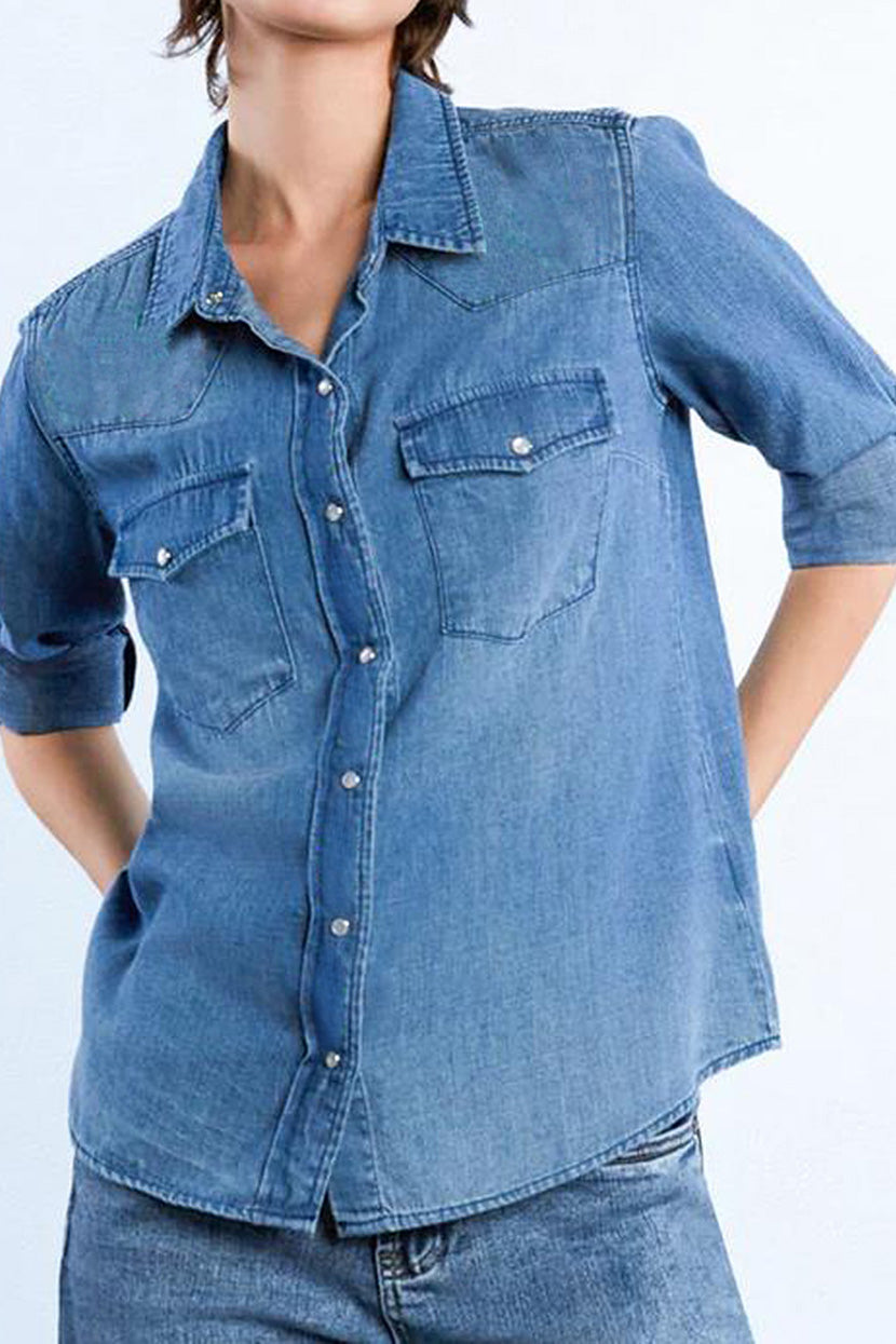 Loose Fit Casual Denim Shirt Lavish Daily
