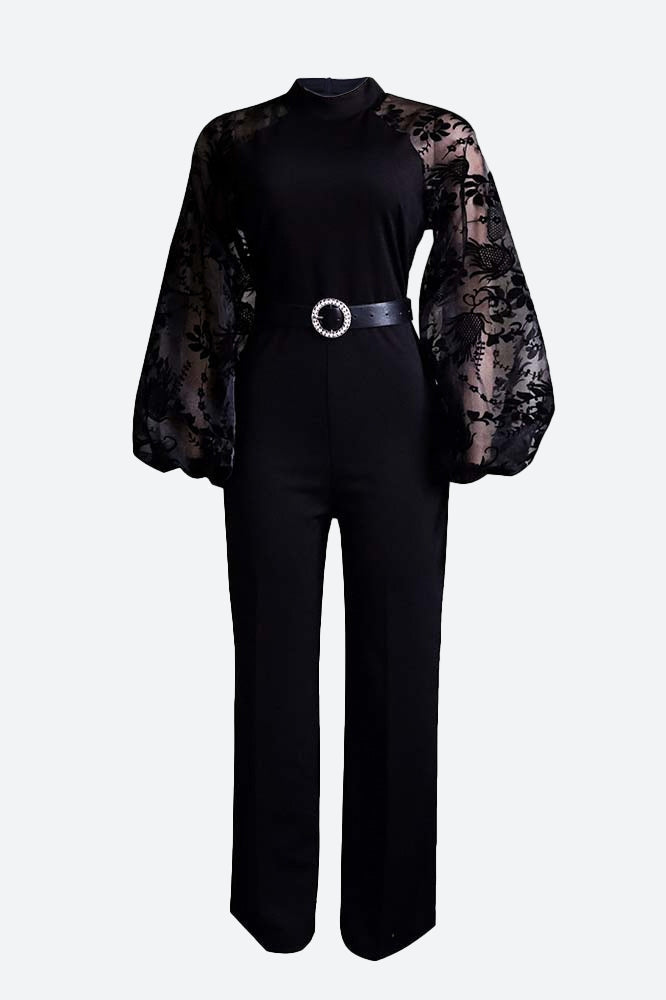 Long Sleeve Slim Fit Chic Straight Jumpsuit Lavish Daily