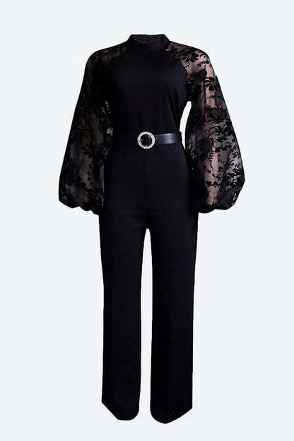 Long Sleeve Slim Fit Chic Straight Jumpsuit Lavish Daily