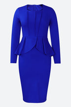 Structured Peplum Midi Dress Lavish Daily