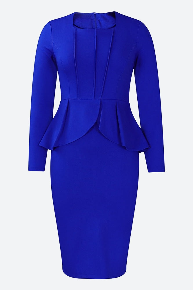 Structured Peplum Midi Dress Lavish Daily