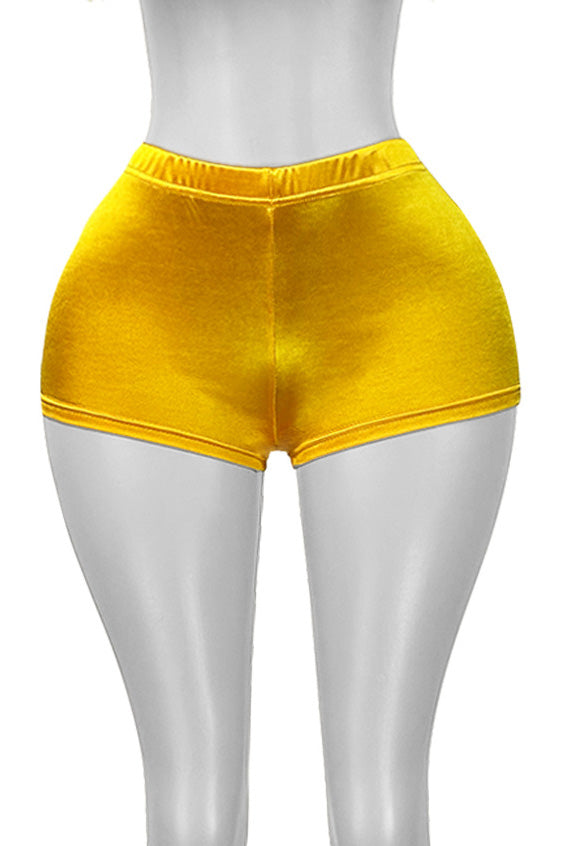 Shiny Satin Bodycon Mini Shorts Lavish Daily