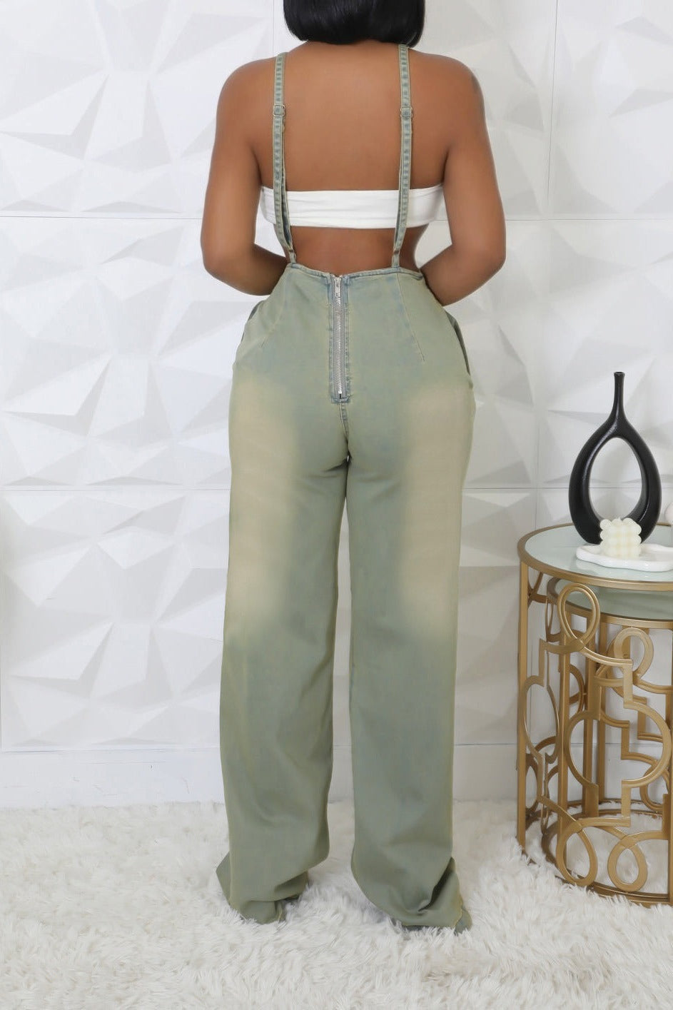 Slim Fit Stretch Washed Denim Jumpsuit Lavish Daily