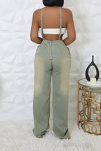 Slim Fit Stretch Washed Denim Jumpsuit Lavish Daily