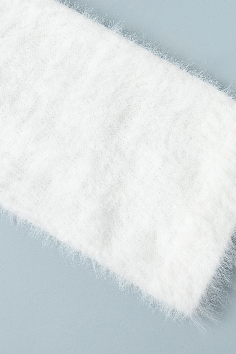 Fuzzy Long Sleeve Button Cardigan and Skirt Set Lavish Daily