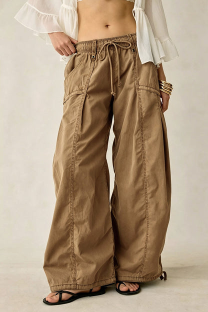 Wide Leg Drawstring Parachute Pant Lavish Daily
