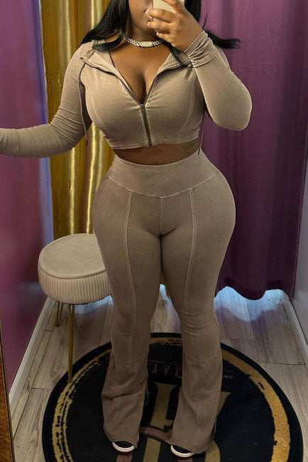 Washed Hoodie Flare Pants Set Lavish Daily