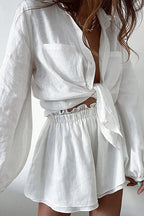 Top Ruffle Shorts Two-piece Casual Fashion Suit Lavish Daily