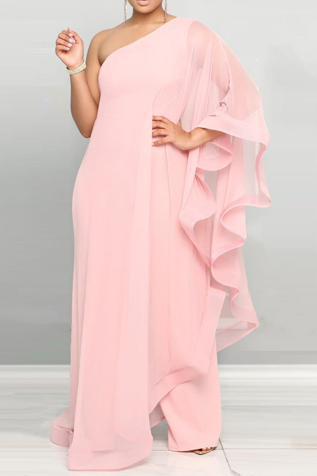One Shoulder Batwing Jumpsuits Lavish Daily