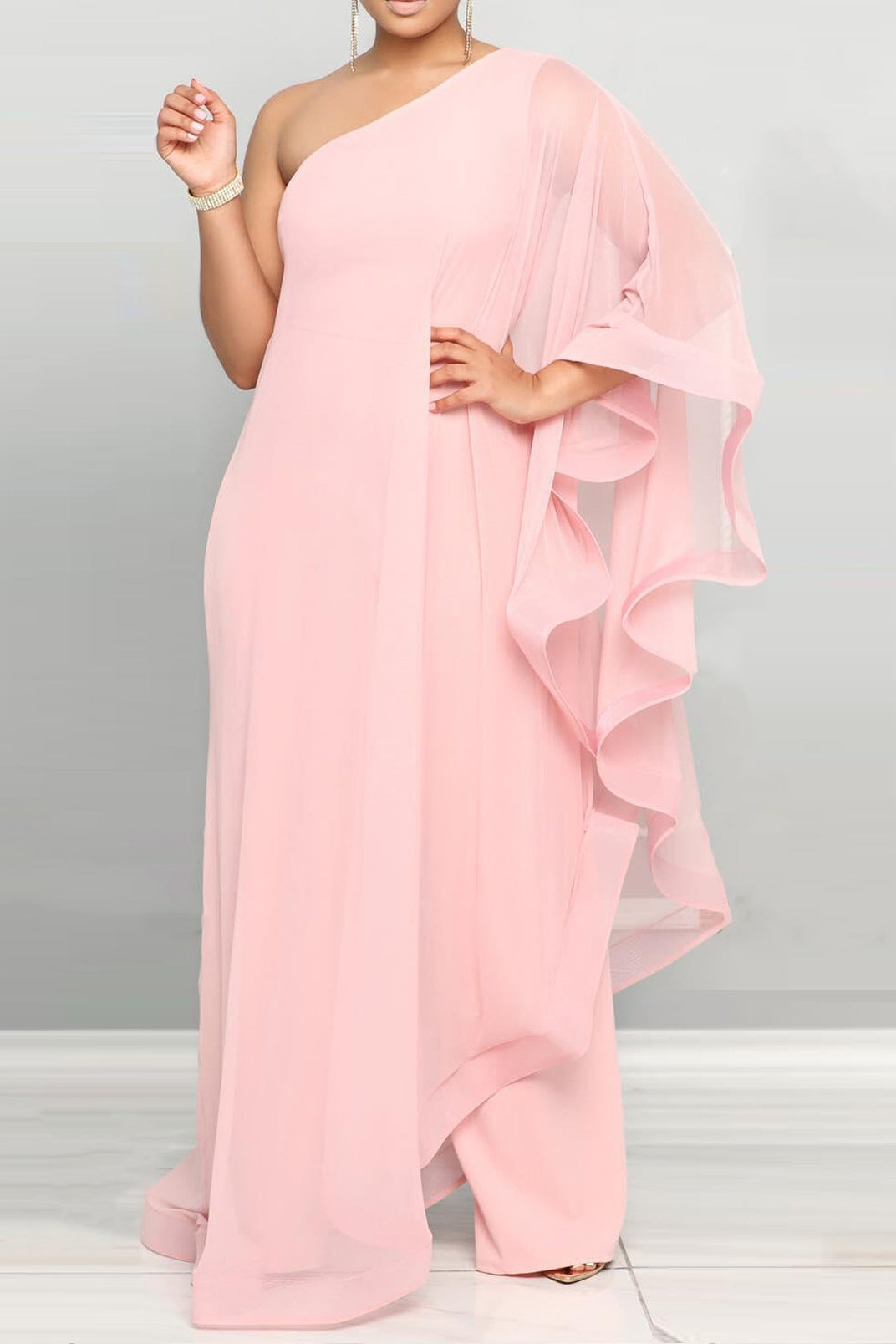 One Shoulder Batwing Jumpsuits Lavish Daily