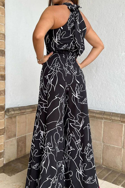Round Neck Printed Jumpsuit for Women Lavish Daily