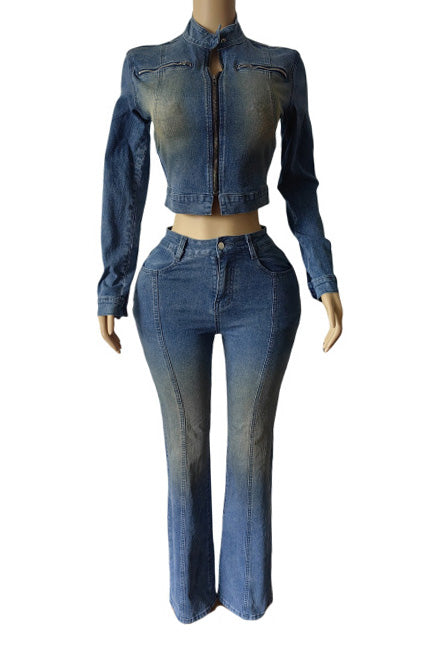 Stretch Long Sleeve Flare Pants Set Lavish Daily