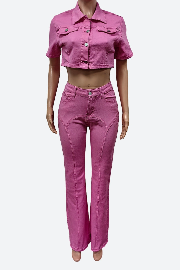 Denim Two Piece Set Lavish Daily