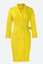 Long Sleeve Double Breasted Midi Dress Lavish Daily