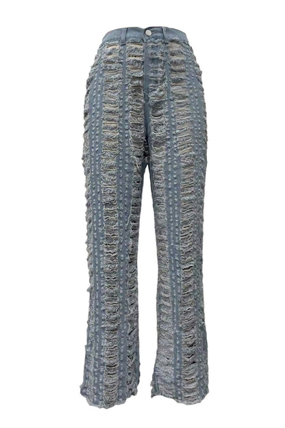 Extreme Shredded Denim Pants Lavish Daily