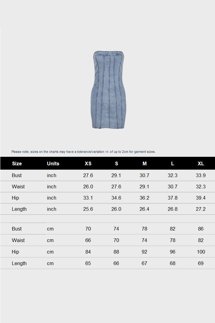 Strapless Mini Denim Dress Lavish Daily