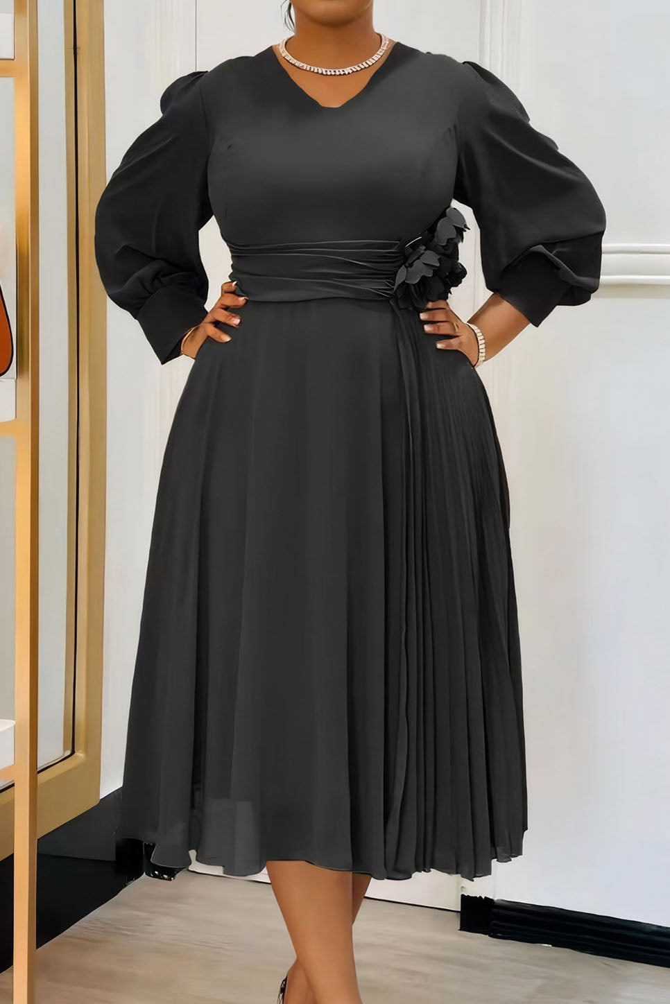 Solid Color A-Line Dress Lavish Daily