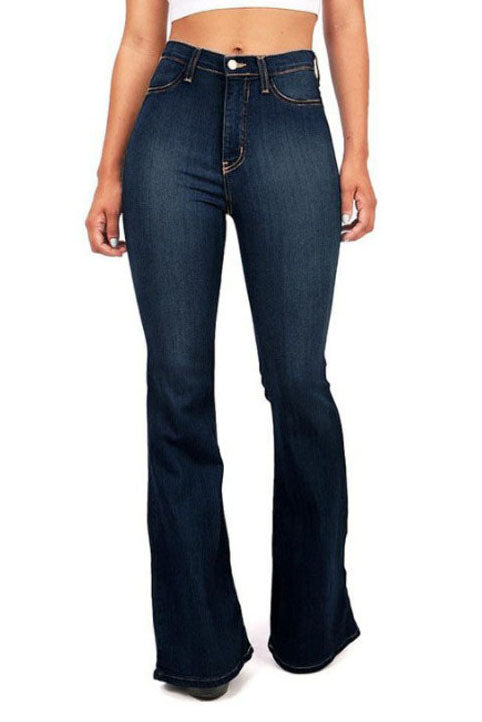 High Waist Skinny Bell-Bottom Jeans Lavish Daily