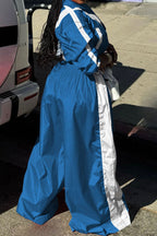Color-Block Windbreaker & Wide-Leg Set Lavish Daily