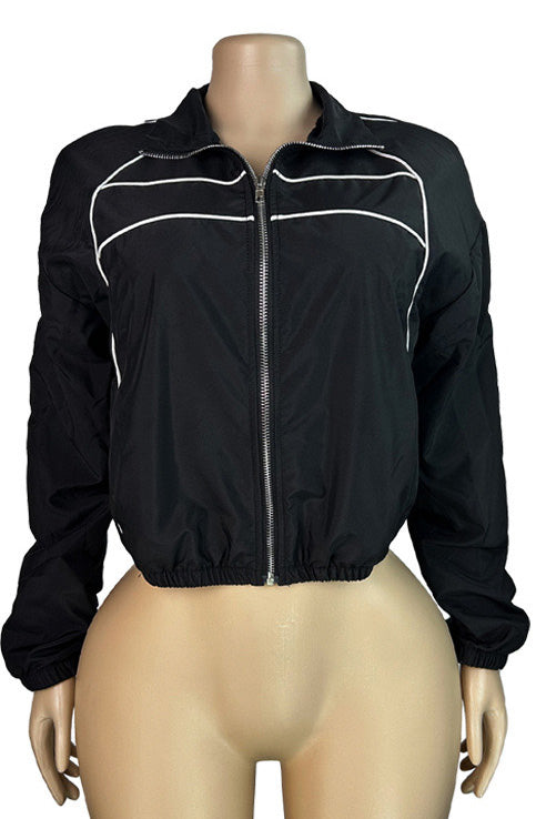 Retro Sport Cropped Track Jacket Lavish Daily