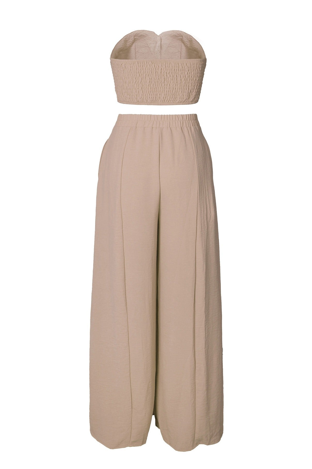 Stretch Tube Top Vest and Wide Leg Pants Set Lavish Daily