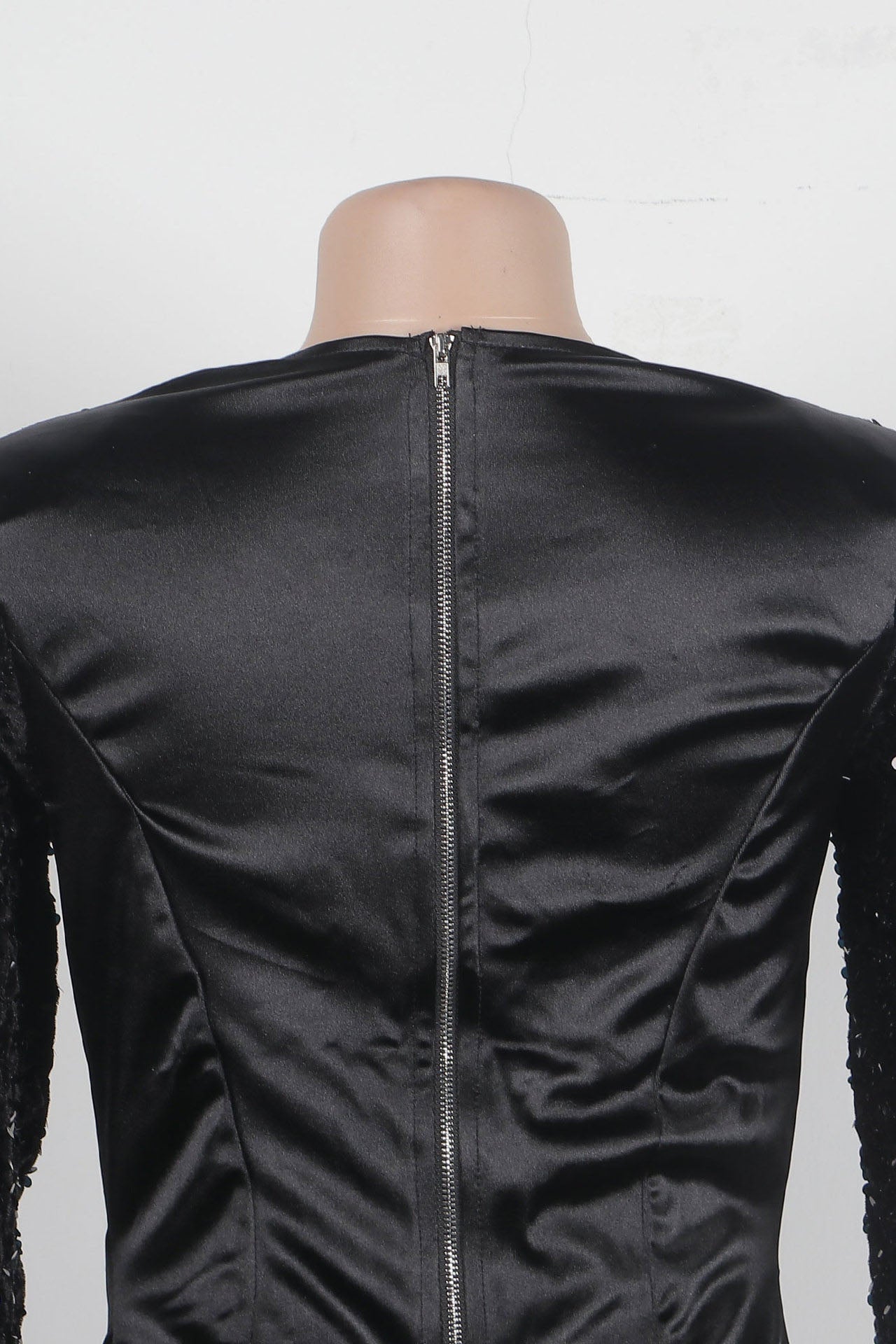 Split Square Cut Collar Stretch Sequin Dress Lavish Daily