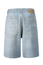 Loose Fit Denim Capri Pants with Rhinestones Lavish Daily