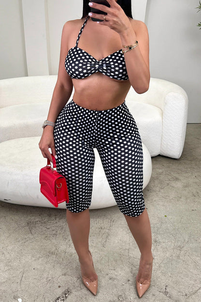 Retro Polka Dot 2-Piece Capri Set Lavish Daily