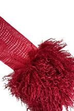 Fur Collar & Cuff Metallic Top and Shorts Set Lavish Daily