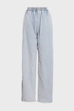 Denim Tube Top Wide Leg Pants Set Lavish Daily