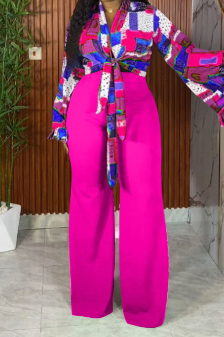 Plus Size Tie-Front Top & Pants Set Lavish Daily