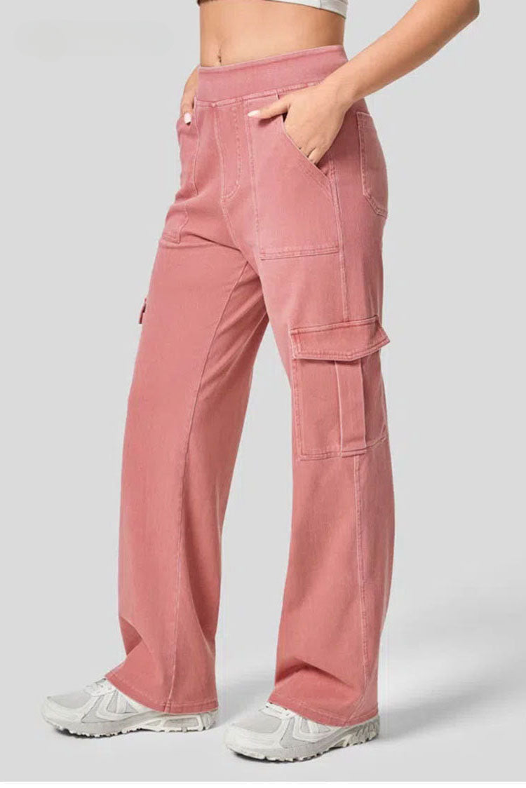 High Rise Wide Leg Cargo Jeans Lavish Daily