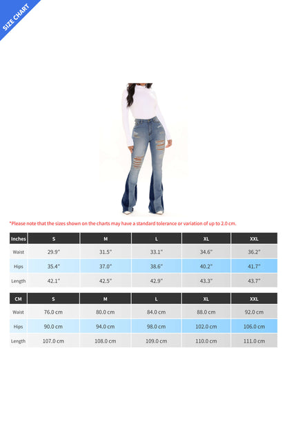 Ripped Bootcut Jeans Lavish Daily