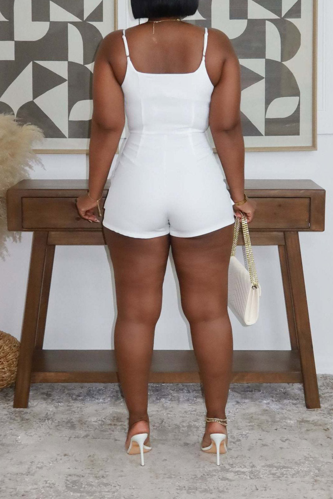 Spaghetti Strap Tailored Illusion Romper Lavish Daily