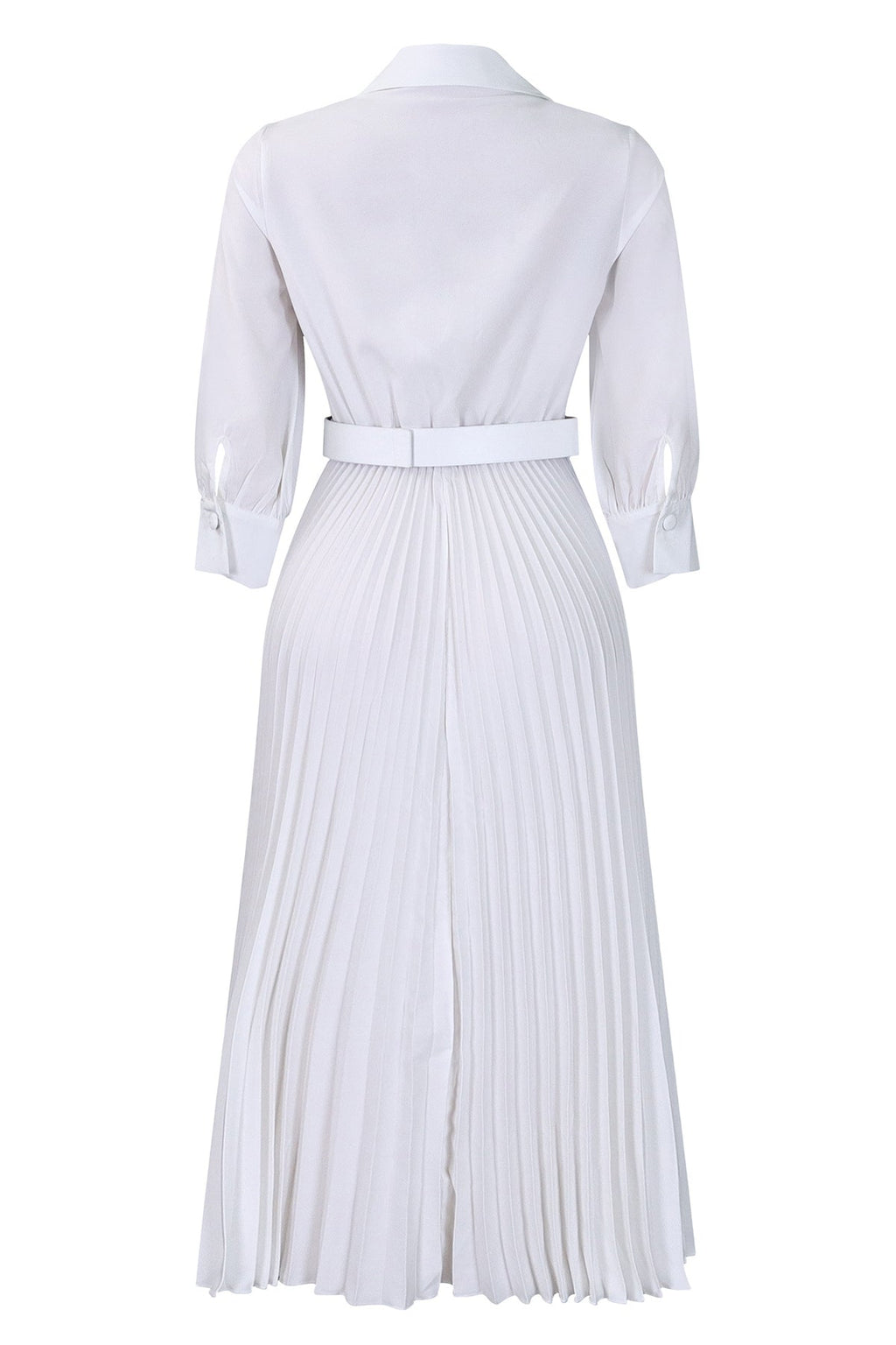 Solid Color Cinched Waist Pleated Long Dress Lavish Daily