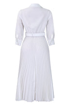 Solid Color Cinched Waist Pleated Long Dress Lavish Daily