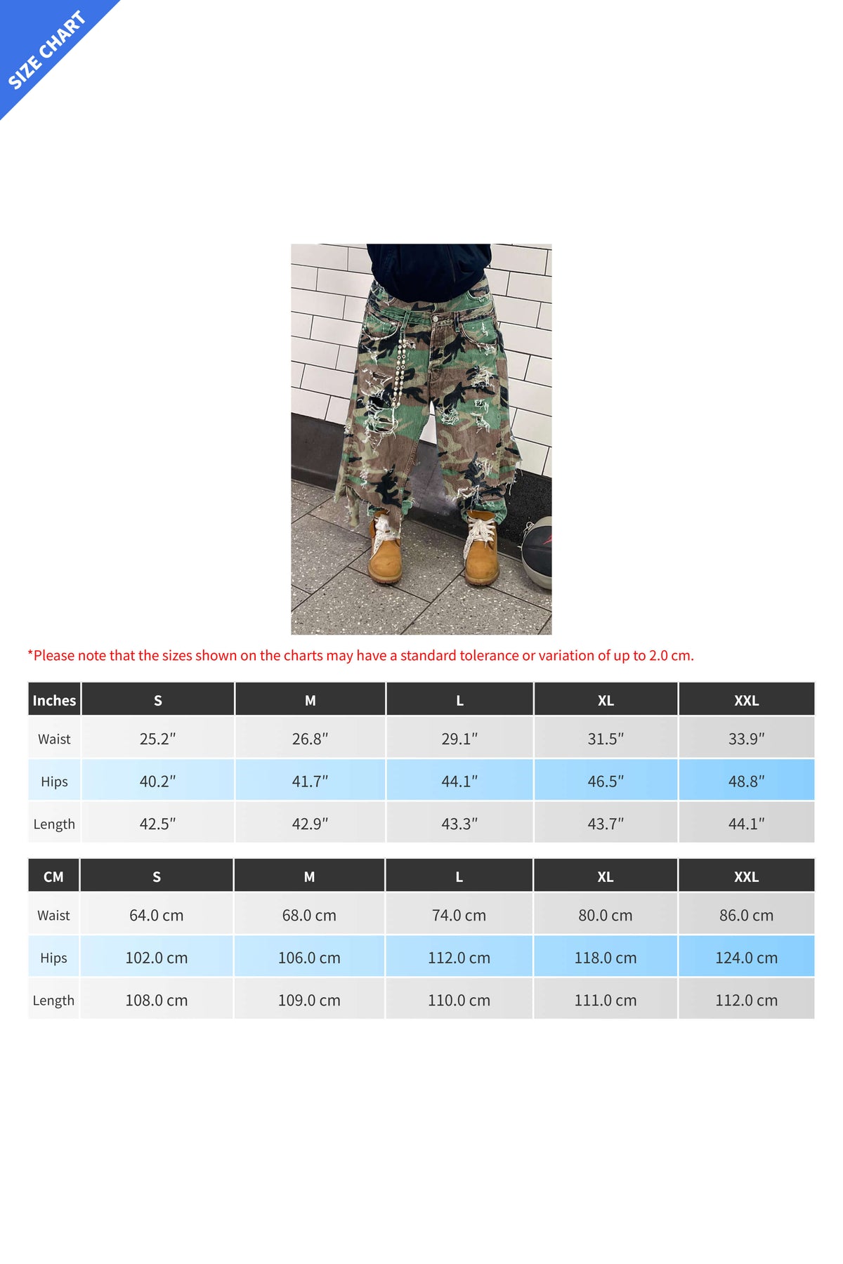 Camo Double Waist Ripped Jeans Lavish Daily