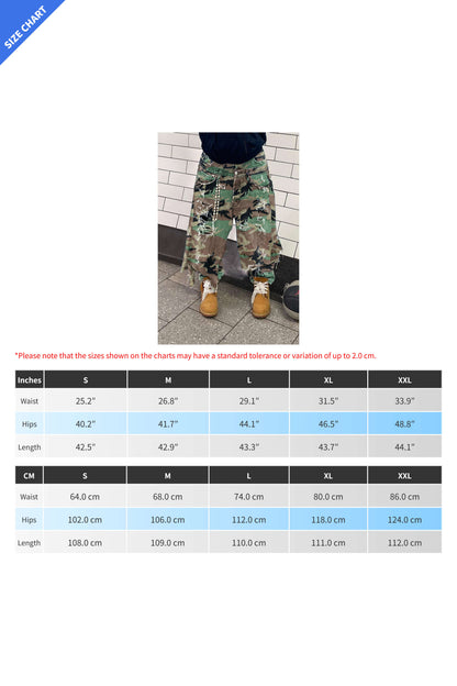 Camo Double Waist Ripped Jeans Lavish Daily