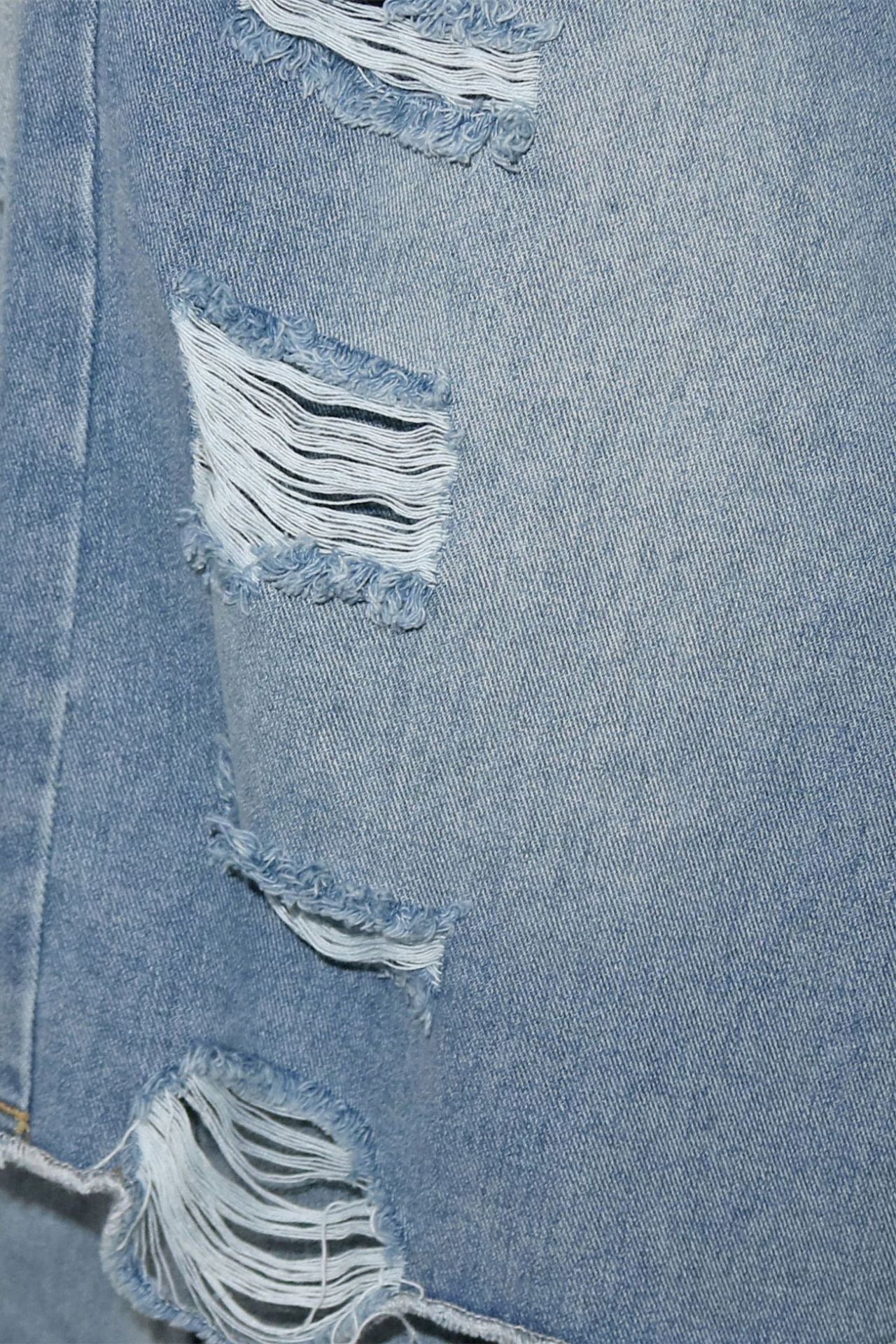 Double Denim Baggy Capri Jeans Lavish Daily