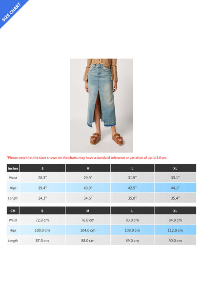 Slim Fit Vintage Denim Long Skirt Lavish Daily