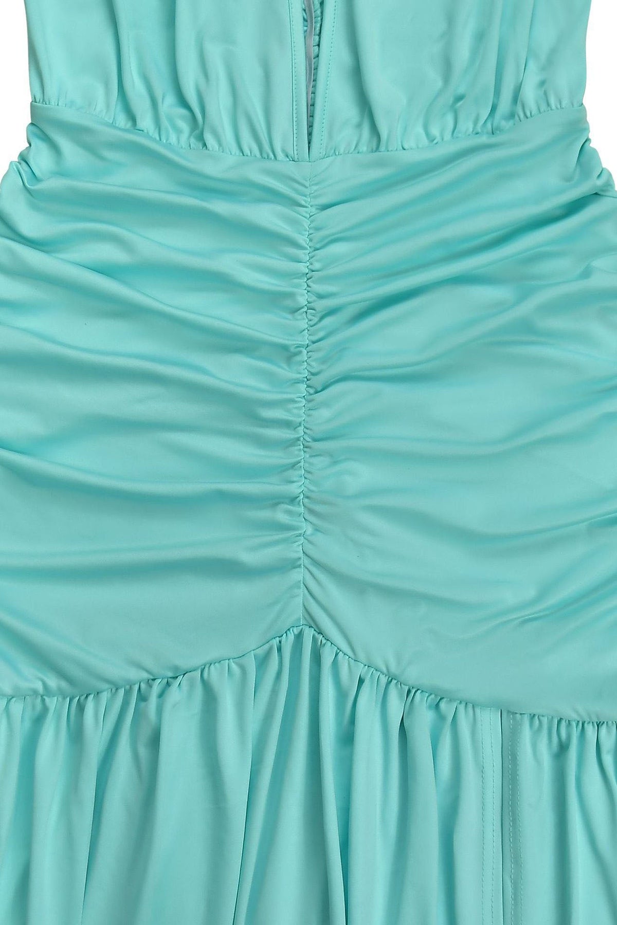 Plunging Halter Ruched High Slit Maxi Dress Lavish Daily